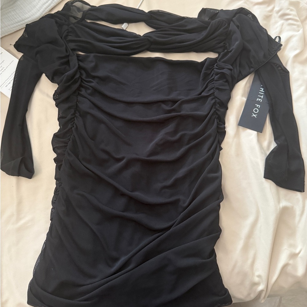 White fox Cut out Dress